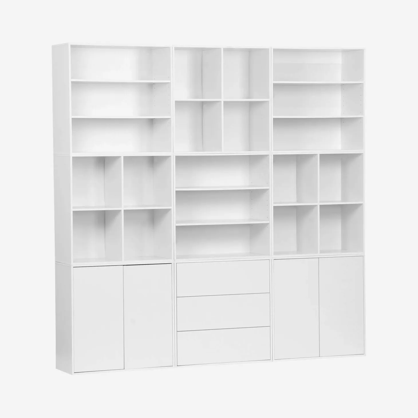 Modulaire opbergmodule houtdecor 9 modules - 4 deuren 3 lades