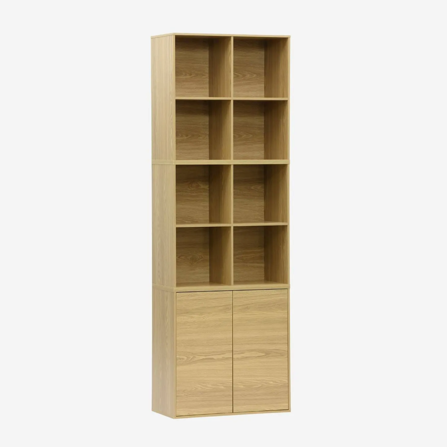 Modulaire opbergmodule houtdecor 3 modules - 2 deuren 8 vakken