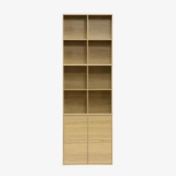 Modulaire opbergmodule houtdecor 3 modules - 2 deuren 8 vakken