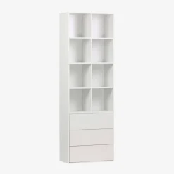 Modulaire opbergmodule houtdecor 3 modules - 3 lades 8 vakken