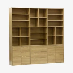 Modulaire opbergmodule houtdecor 9 modules - 4 deuren 3 lades