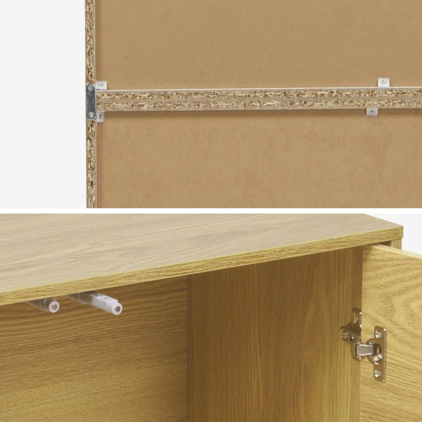 Modulaire opbergmodule houtdecor 3 modules - 2 deuren en planken