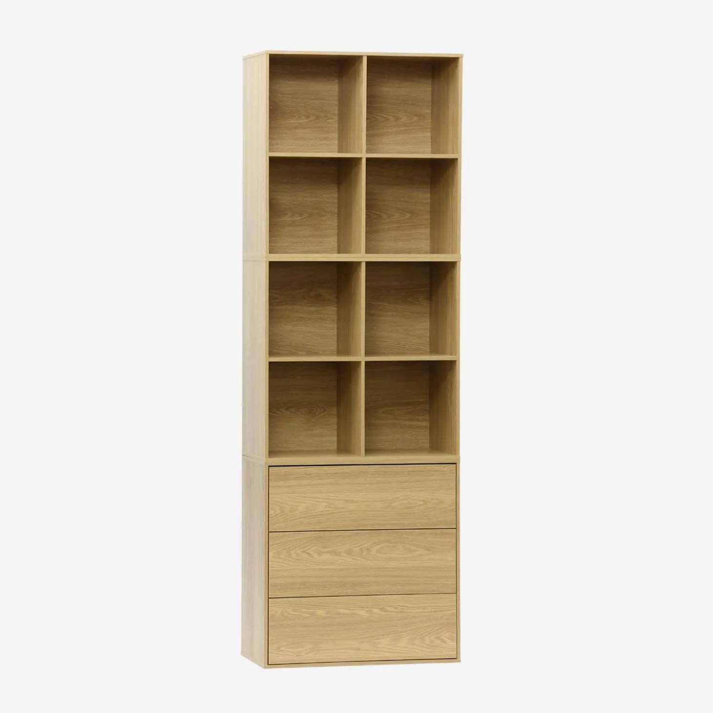 Modulaire opbergmodule houtdecor 3 modules - 3 lades 8 vakken