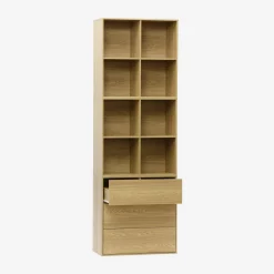 Modulaire opbergmodule houtdecor 3 modules - 3 lades 8 vakken