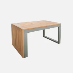Modulaire tuinset in aluminium en acacia, 4 zitplaatsen