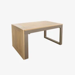 Modulaire tuinset in aluminium en acacia, 4 zitplaatsen