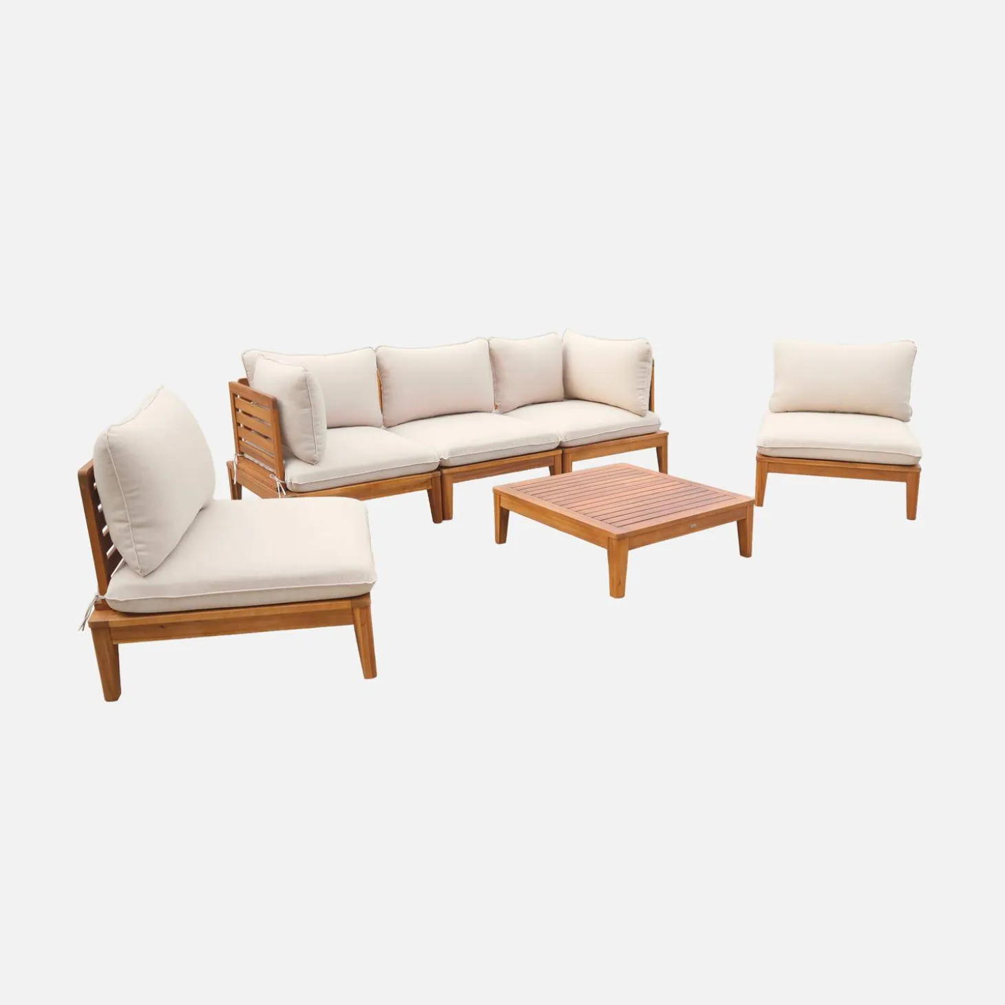 Modulaire 5-zits loungeset van hout