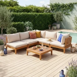 Modulaire 5-zits loungeset van hout