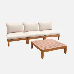 Modulaire 3-zits loungeset van hout