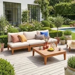Modulaire 3-zits loungeset van hout