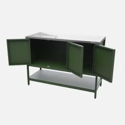 Module buitenkeuken met 3 deuren en 1 plank staal L120cm
