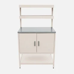 Module buitenkeuken met 2 deuren en 2 hangende planken staal L80cm