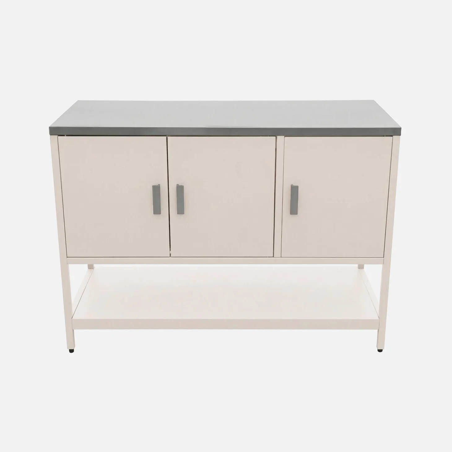Module buitenkeuken met 3 deuren en 1 plank staal L120cm