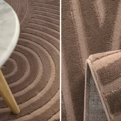 Mokkakleurig tapijt met boogmotief voor binnen