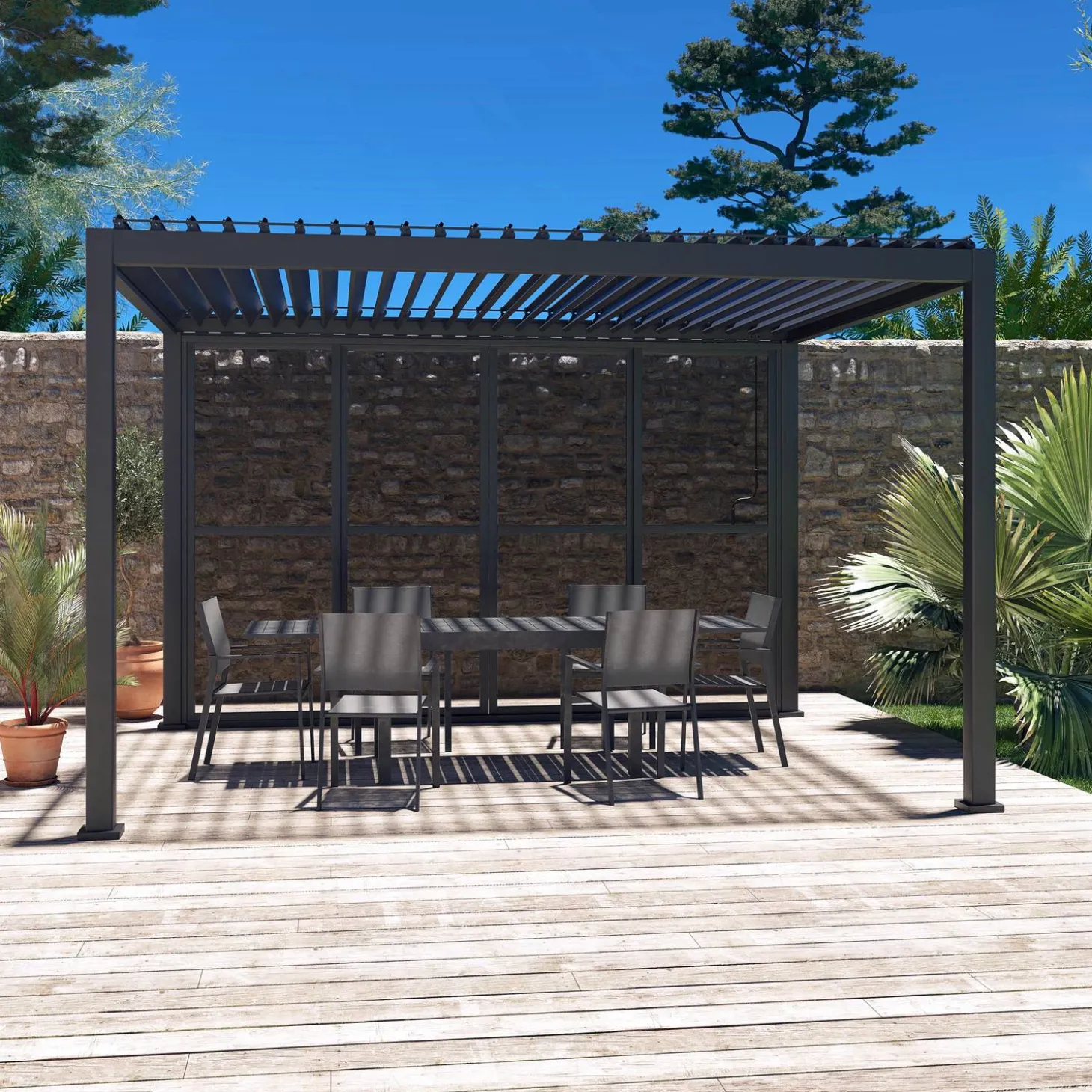4m schuifdeur voor pergola Triomphe