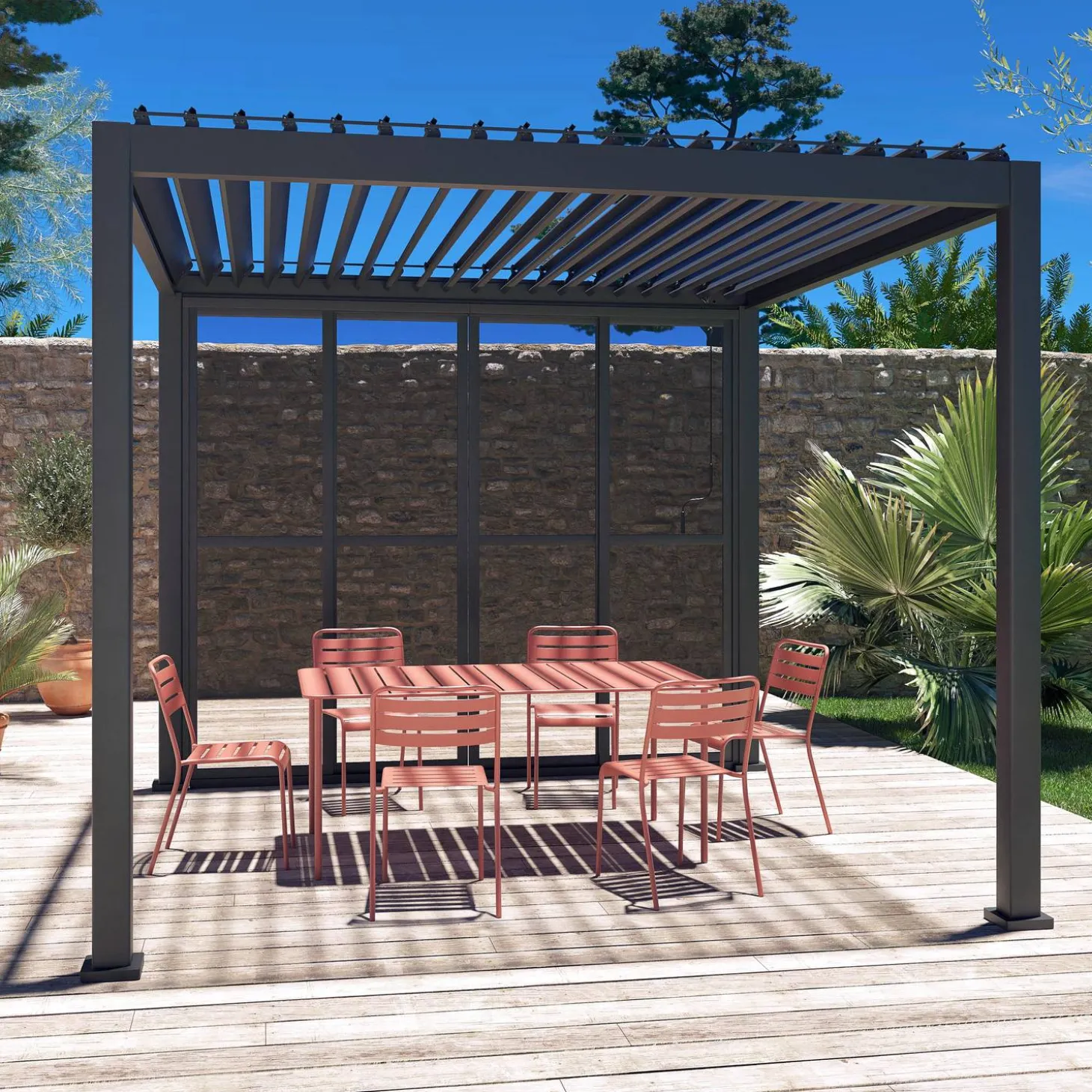 3m schuifdeur voor pergola Triomphe