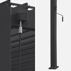 Muurpergola met lamellendak 4x3m met zonnescherm 4m