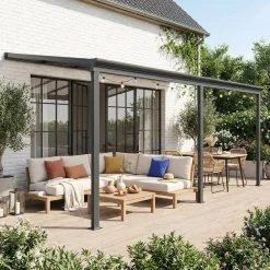 Muurpergola 5x3m met goot aluminium, carport