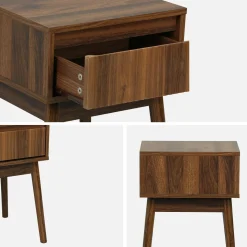 Nachtkastje houtdecor 1 lade