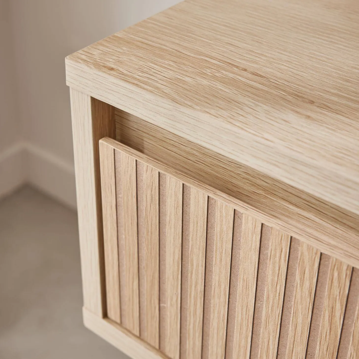 Nachtkastje hout decor 1 lade (set van 2)