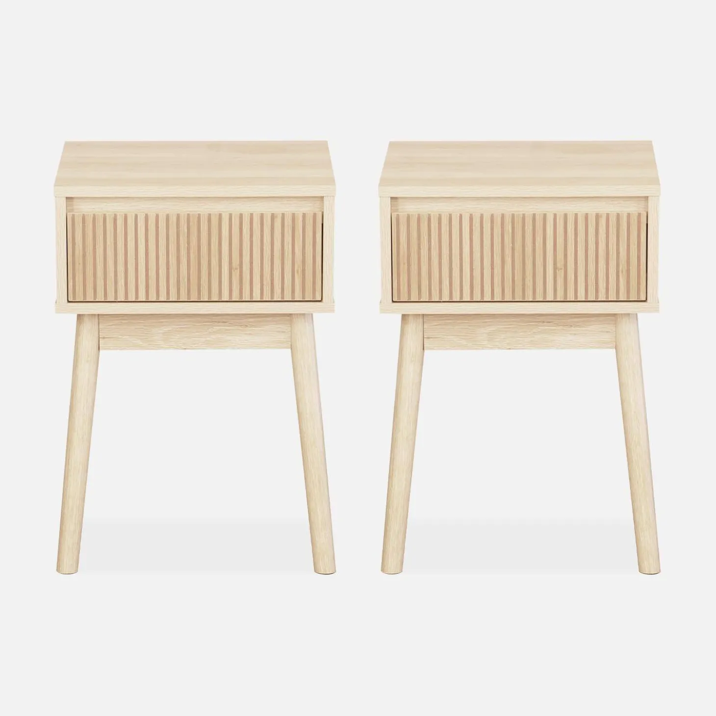 Nachtkastje hout decor 1 lade (set van 2)