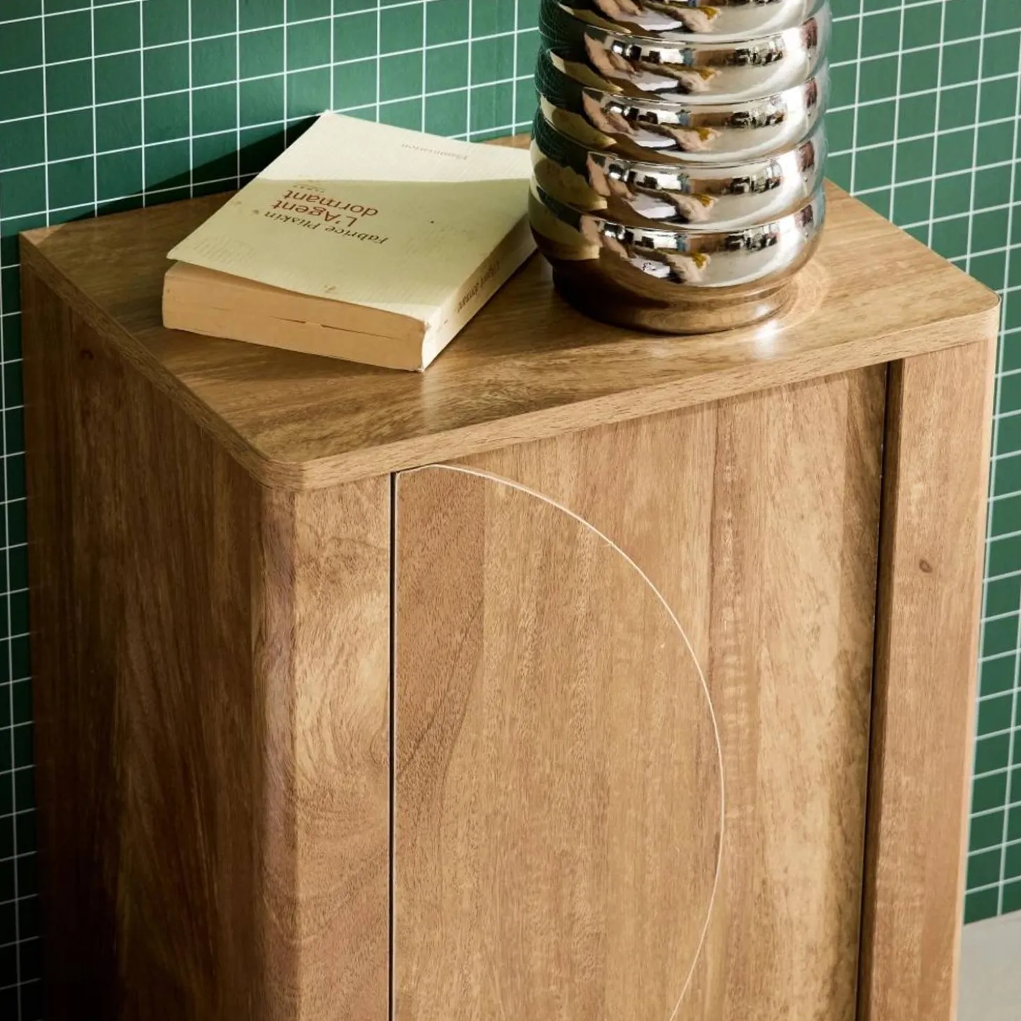 Nachtkastje houtdecor 1 omkeerbare deur