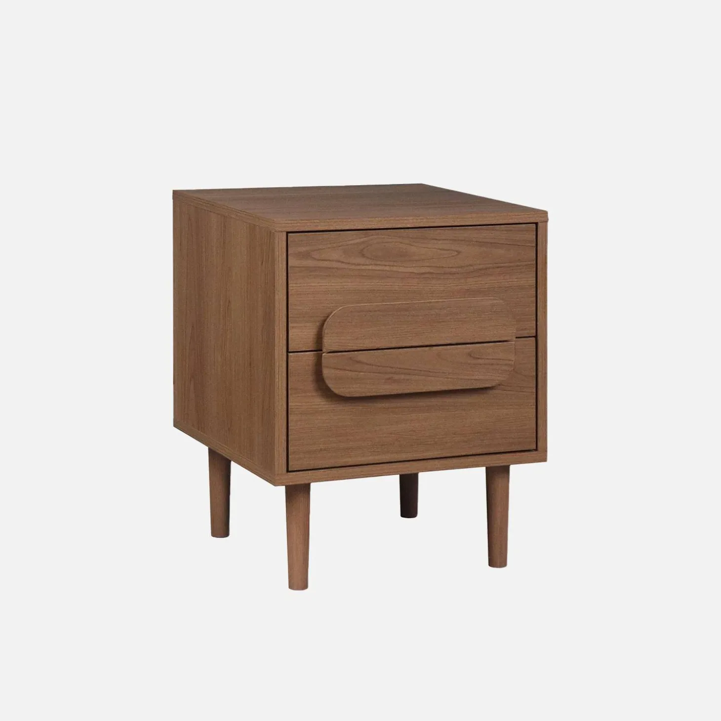 Nachtkastje houtdecor vintage 2 lades