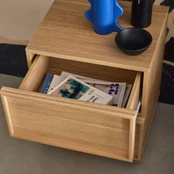 Nachtkastje houtlook 2 lades (set van 2)
