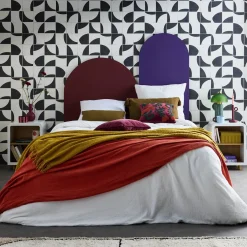 Nachtkastje met houteffect en 2 vakken (set van 2)