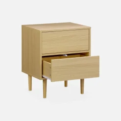 Nachtkastje met twee druklades, set van 2