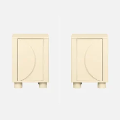 Nachtkastjes houtdecor 1 omkeerbare deur (set van 2)