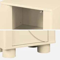 Nachtkastjes houtdecor 1 omkeerbare deur (set van 2)