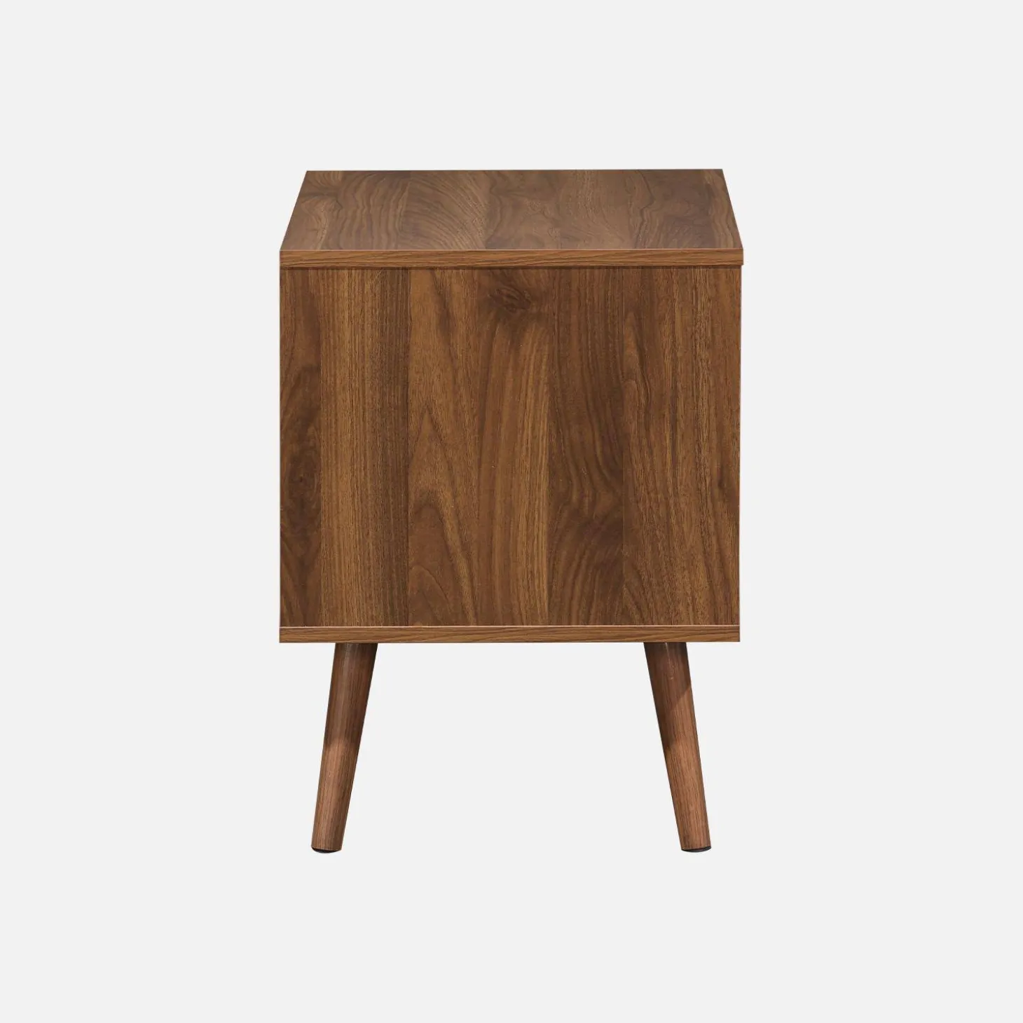 Nachtkastje, walnoot gebeitst houtdecor, 2 laden