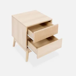 Nachtkastje, walnoothout decor, Linear, L 40 x B 39 x H 48cm