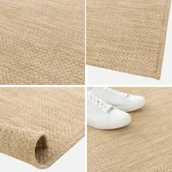 Natuurlijk jute-effect vloerkleed voor binnen en buiten