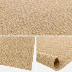 Natuurlijk jute-effect vloerkleed voor binnen en buiten