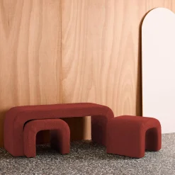 Nestbank met krukjes bouclé