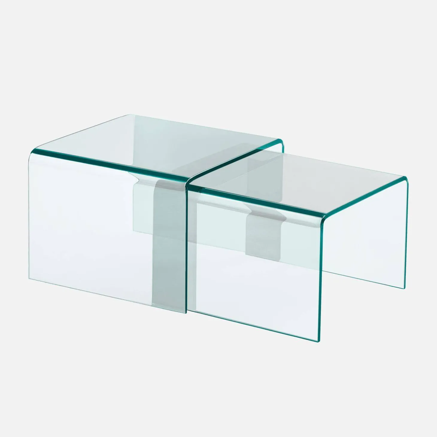 Nesttafels rechthoekig en vierkant gehard glas