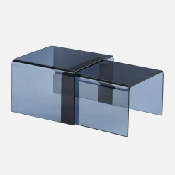 Nesttafels rechthoekig en vierkant gehard glas