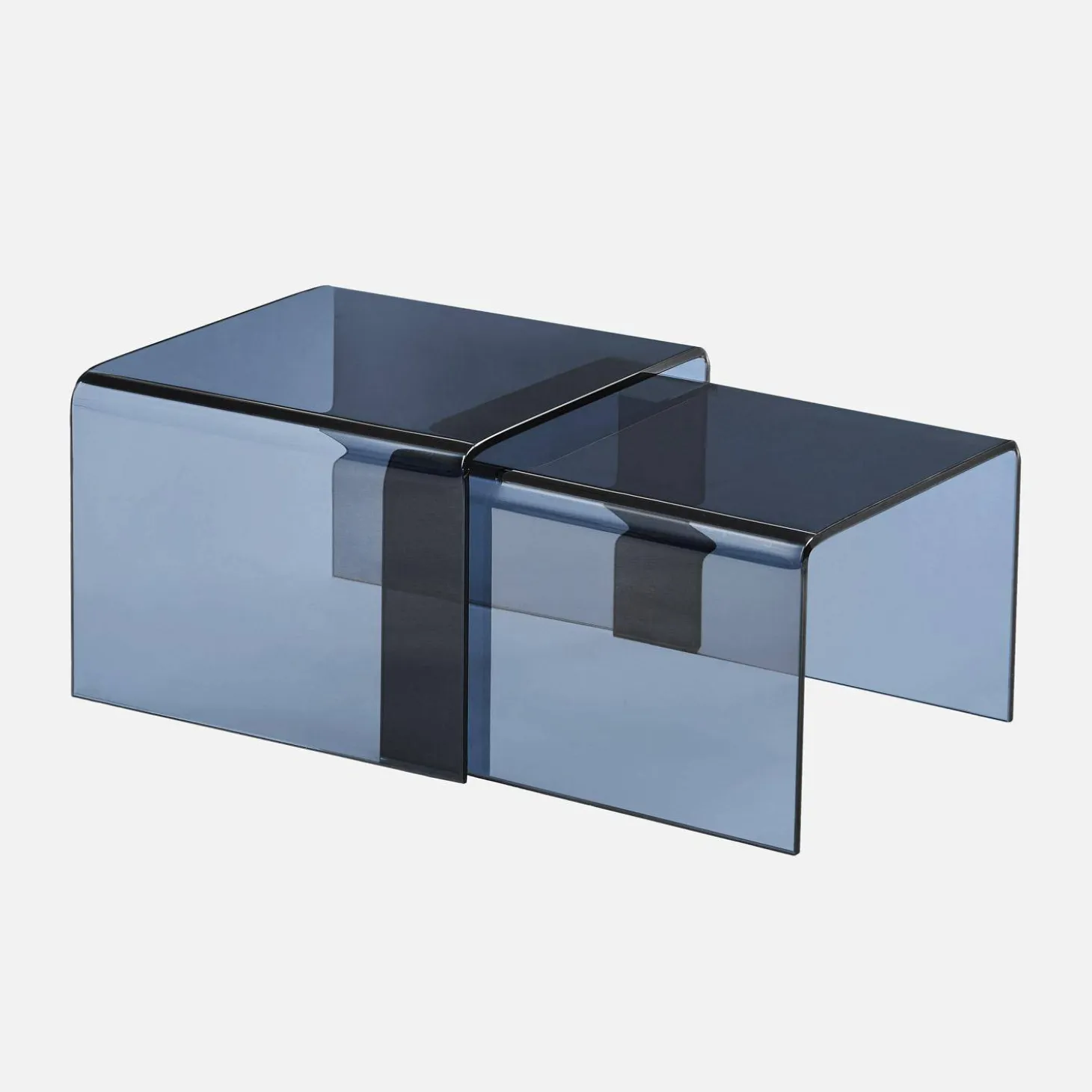 Nesttafels rechthoekig en vierkant gehard glas