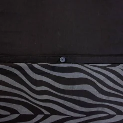 Omkeerbaar tweepersoons beddengoed met zebraprint katoen zwart