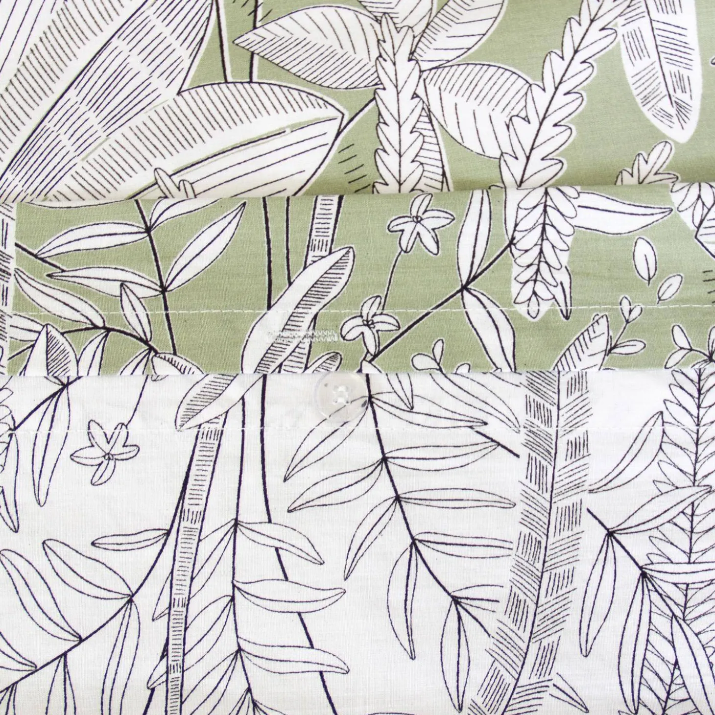 Omkeerbaar tweepersoons dekbedovertrek met plantenprint