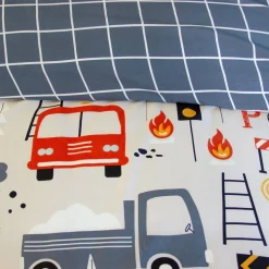 Omkeerbare 1-persoons dekbedovertrek brandweer thema microvezel 140 x 200 cm