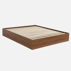 Opbergbed met lattenbodem 160x200cm houtdecor 2-persoons