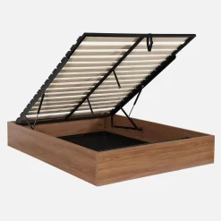 Opbergbed met lattenbodem 140x190cm houtdecor 2-persoons