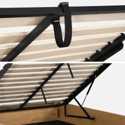 Opbergbed met lattenbodem 140x190cm houtdecor 2-persoons