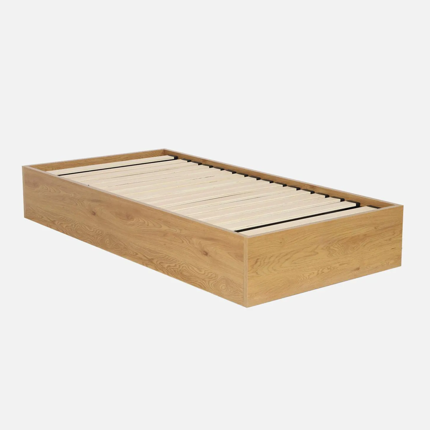 Opbergbed met lattenbodem 90x190cm houtdecor 1-persoons
