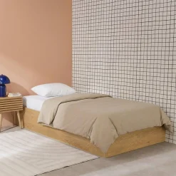 Opbergbed met lattenbodem 90x190cm houtdecor 1-persoons