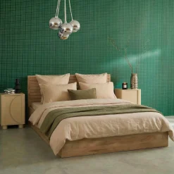 Opbergbed 160x200cm met lattenbodem en hoofdbord houtdecor
