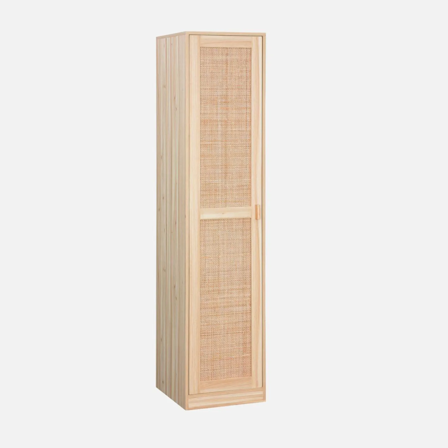 Opbergkast met 1 deur rotan en houteffect 40cm